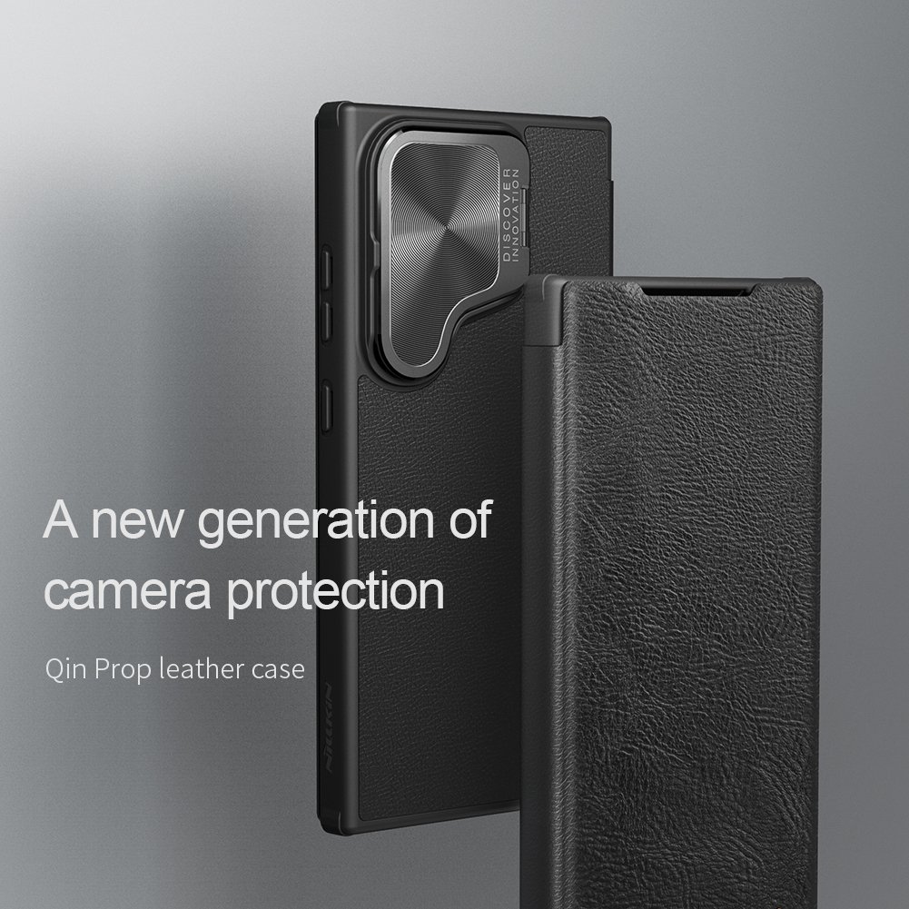 Ốp Lưng Nillkin Qin Prop Leather Case cho Samsung Galaxy S24 Ultra - Hàng Chính Hãng