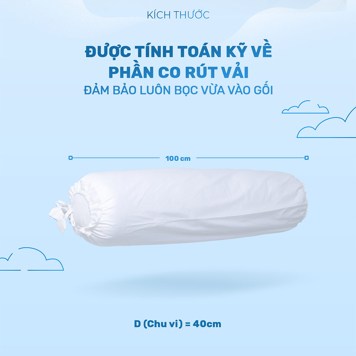 Vỏ Gối Ôm Cotton 100% Thiên Nhiên  - Vỏ gối khách sạn 5 sao – Mát mẻ - Mềm mại