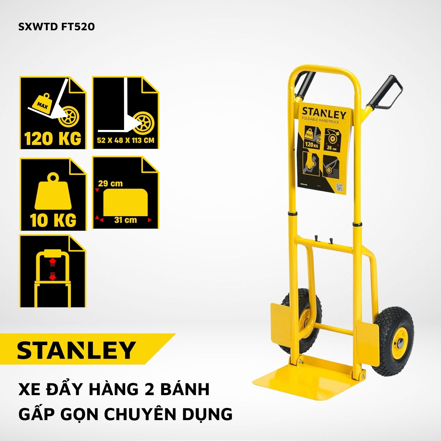 Xe đẩy hàng gấp gọn 2 bánh Stanley FT520