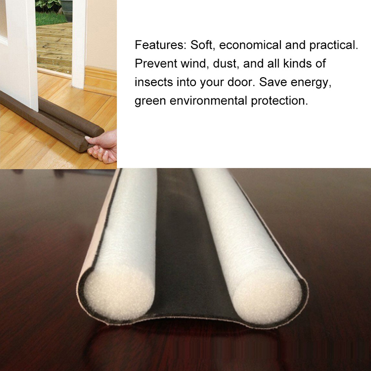 Practical Door Twin Draft Guard Wind Air Dust Insulator Door Stopper Energy Saving Protector Doorstop Brown
