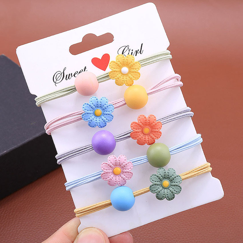 Dây buộc tóc nữ hoa 8 cánh [Set 5 dây] NASI dễ thương phong cách hàn quốc thun cột tóc nữ co giãn tốt phụ kiện tóc