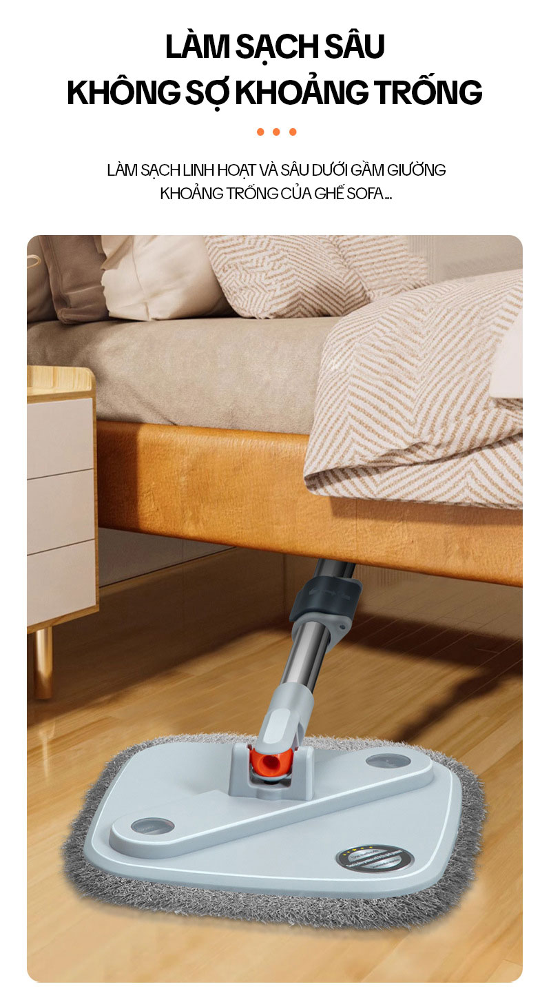 Bộ Cây Lau Nhà Tách Nước Bẩn KITIMOP N08 PRO, Thùng Lau Nhà Tự Vắt Thông Minh, Chổi Lau Nhà 360 Độ, Lau Sàn Làm Sạch