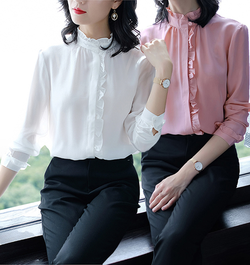 Áo sơ mi tay dài nhún phồng VANIA #38 Áo sơ mi tay dài nhún phồng VANIA