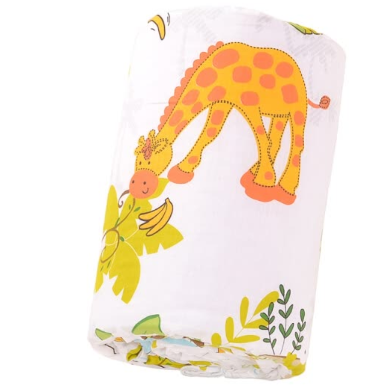 Set 7 Món Chăn+ Gối+ Drap Giường+ Thanh Chắn Cho Bé Elephant Baby Dễ Dàng Tháo Rời (Họa Tiết Động Vật)