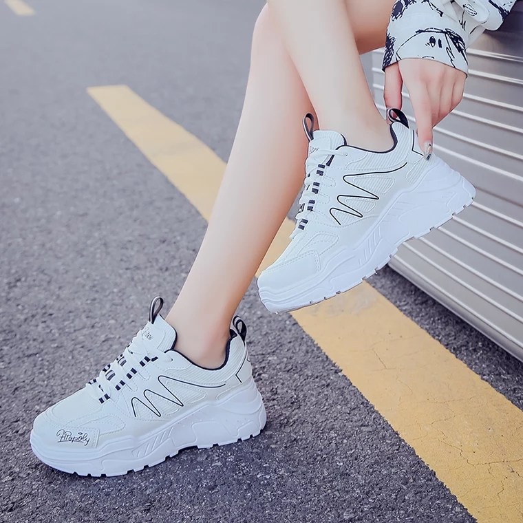 Giày Sneaker Nữ Vạch Sóng Đế Cao Hapu