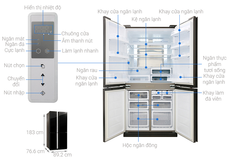 Tủ Lạnh Inverter Sharp SJ-FX688VG-BK (605L)