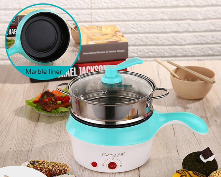 Electric Cooker Electric NonStick Pan Practical Ceramic 2 Layers Electric Lunch Box Frying Pan