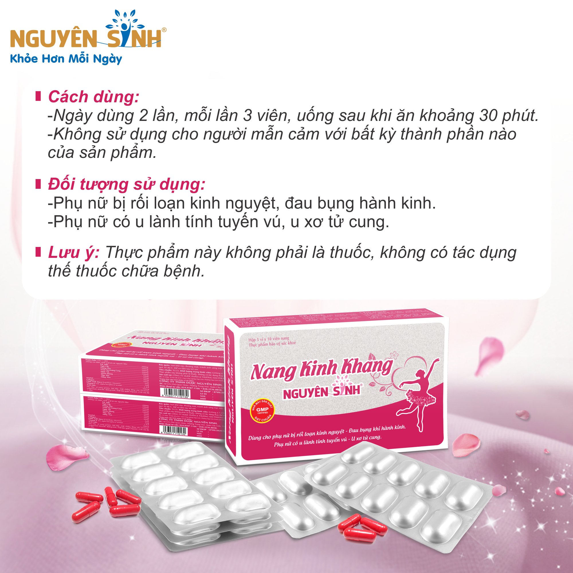 combo 10 nang kinh khang nguyên sinh bổ huyết, điều hòa kinh nguyệt, làm dịu cơn đau, hỗ trợ buồng trứng đa nang, tăng đề kháng cơ thể 7