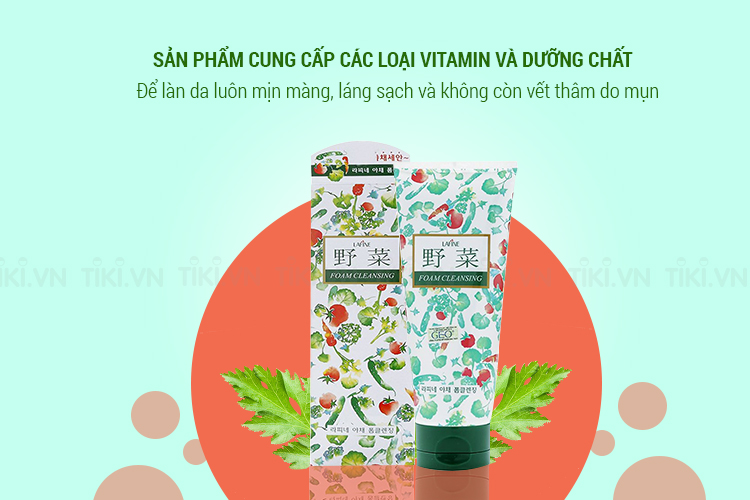 Sữa Rửa Mặt Hoa Quả Trị Mụn Dưỡng Trắng Vegetable Foam Cleansing Geo (200ml)