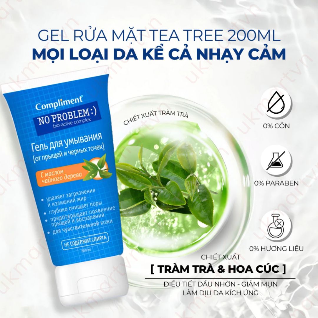 Gel Rửa Mặt Cho Da Mụn Compliment No Problem 200ml