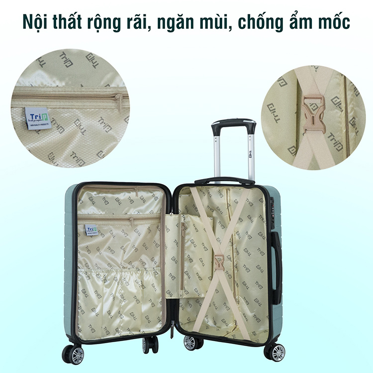 Vali Chống Trộm TRIP PC911 (Size 70cm) - Xanh Ngọc