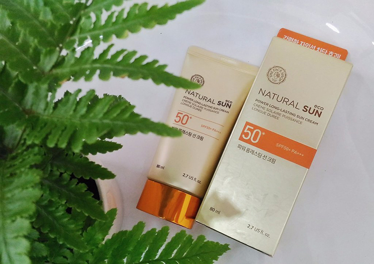 the face shop natural sun power long lasting sun cream