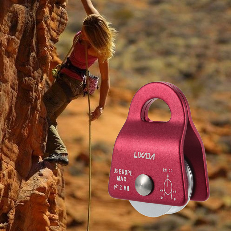 Lixada 20kN Bearing Mobile Micro Pulley Max Rope 1/2in for Rigging Arborist Climbing