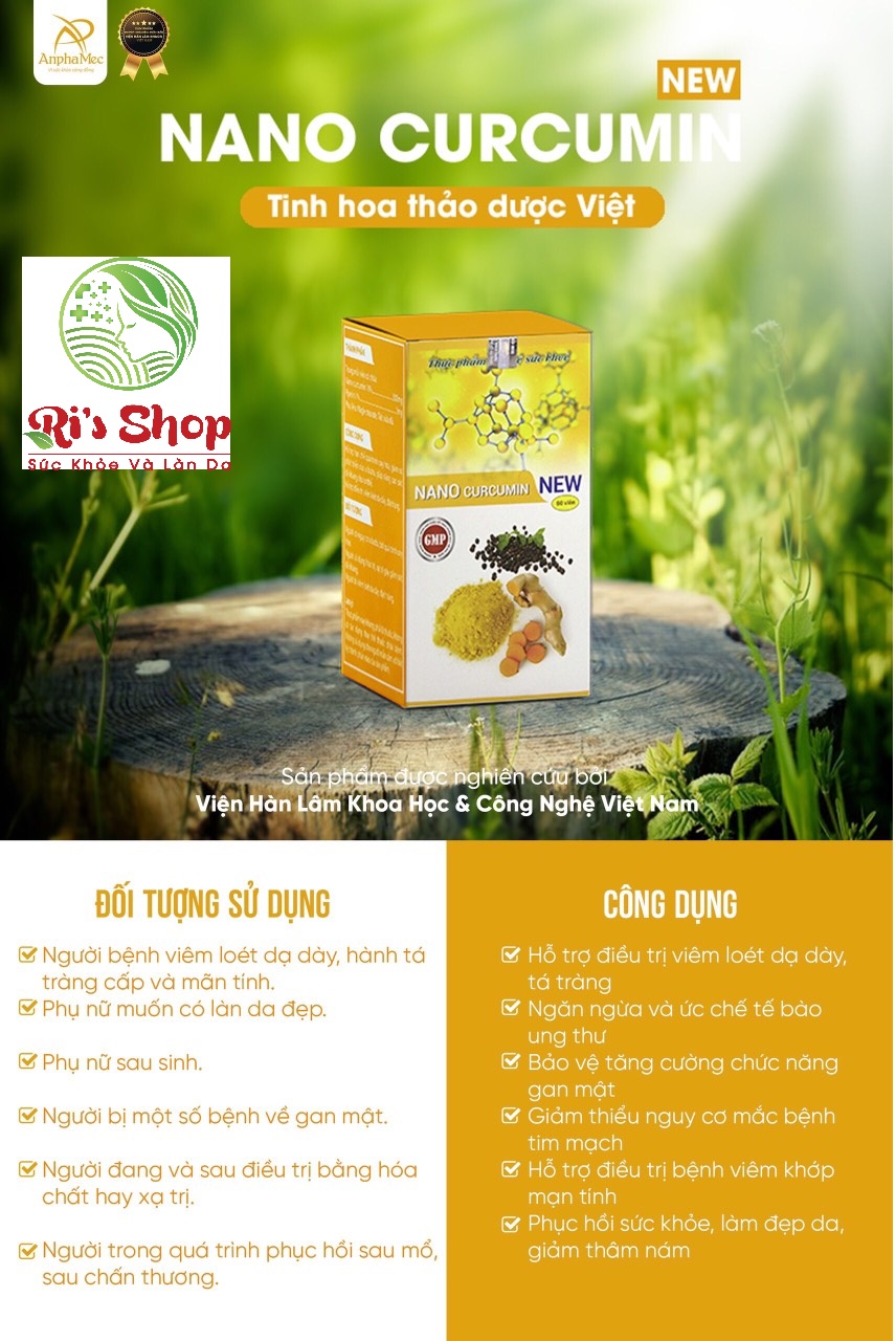 NGHỆ NANO CURCUMIN NEW ANPHAMEC - HỖ TRỢ BẢO VỆ NIÊM MẠC DẠ DÀY GIẢM ACID DỊCH VỊ, GIẢM NGUY CƠ VIÊM LOÉT DẠ DÀYDẠ DÀY, TÁ TRÀNG VÀ CẢI THIỆN SẮC TỐ DA, LÀM ĐẸP DA 5