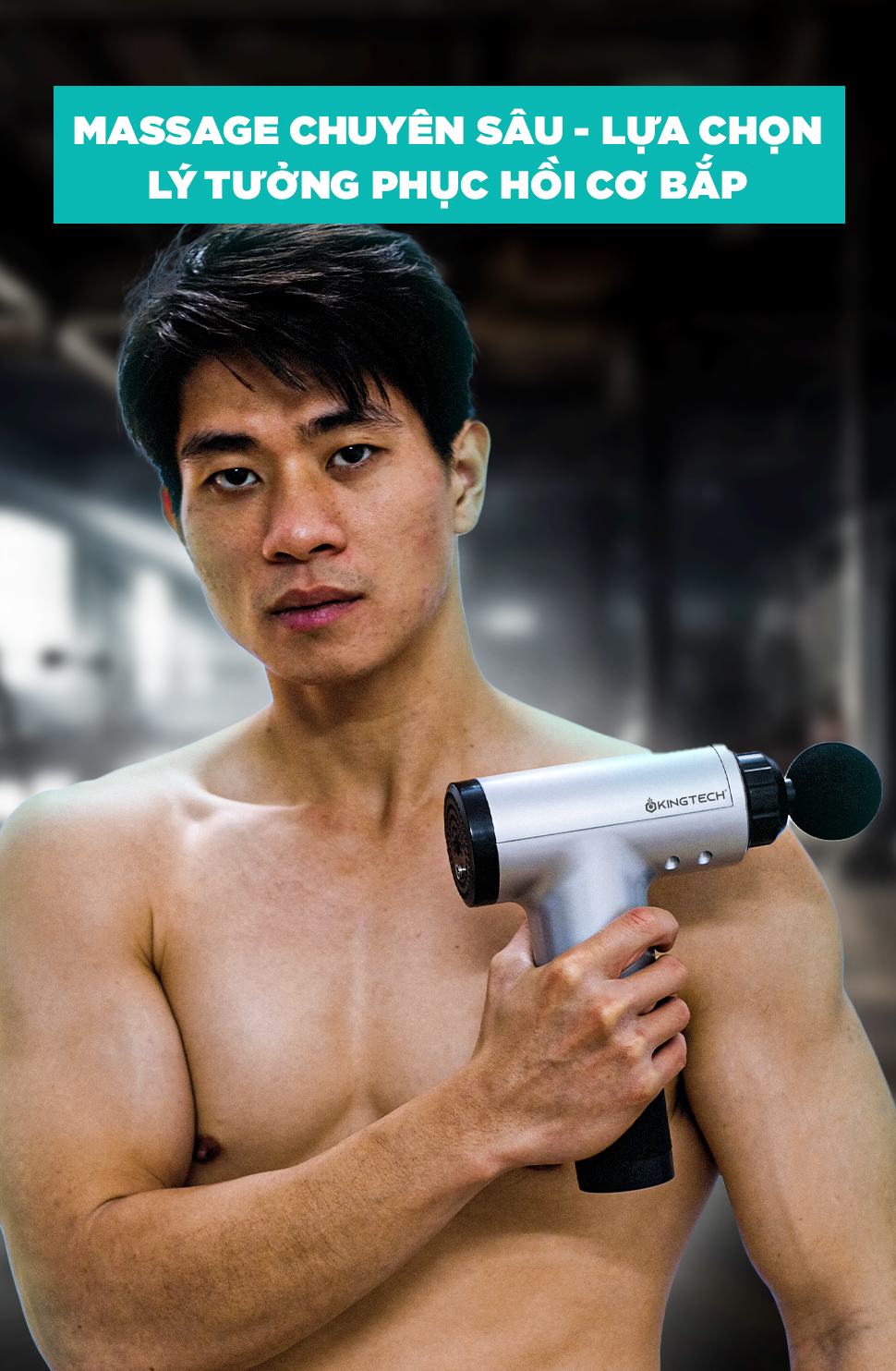 Máy Massage Cầm Tay KINGTECH KH-320 - 6 Cấp Độ, Hỗ Trợ Mát Xa Chuyên Sâu, Giảm Đau Cơ, Cứng Khớp - Quà Tặng Cho Sức Khỏe