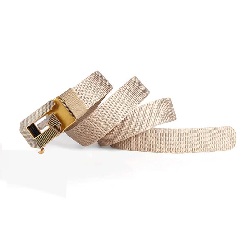 Thắt lưng nam dây dù cao cấp khóa tự động đúc đặc thiết kế nam tính - Mặt thiết kế lịch lãm TKV08