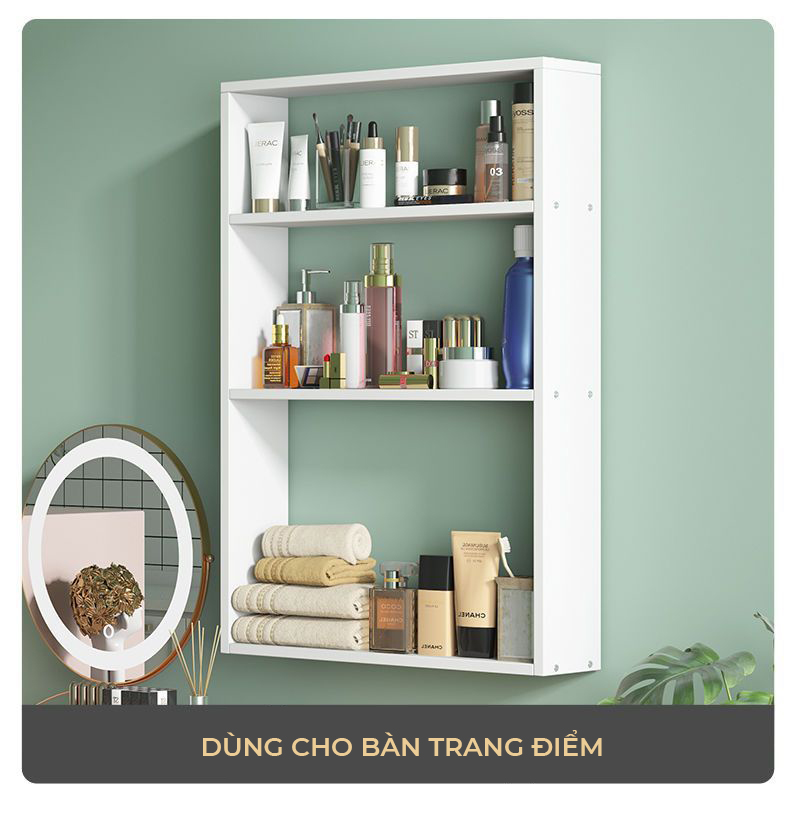 Kệ mỹ phẩm treo tường IGA gỗ mdf phủ melamin chống nước - GP331