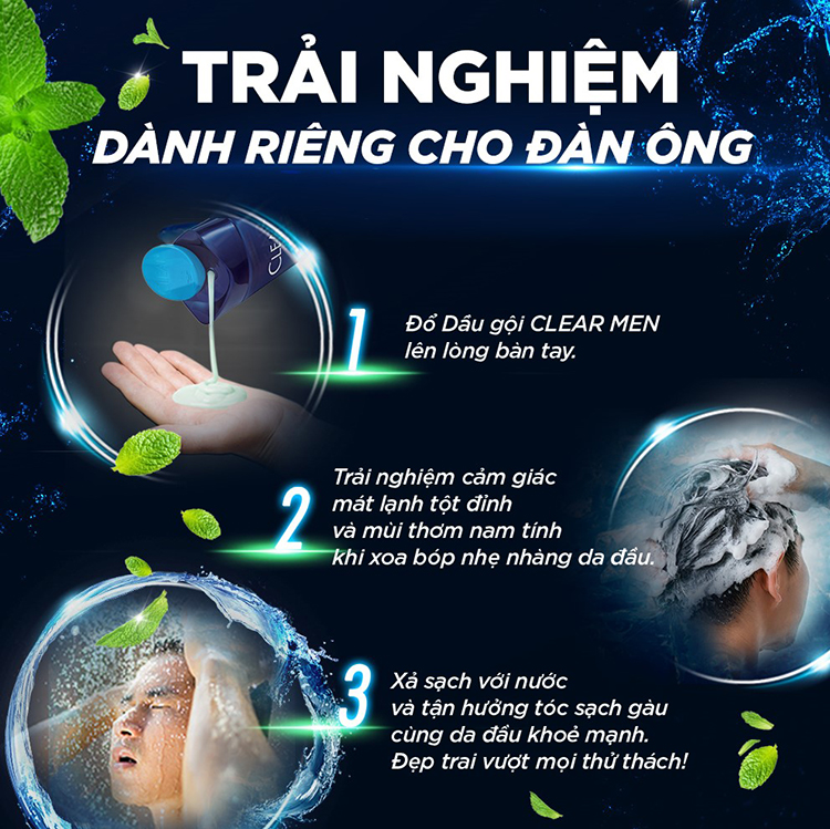 Dầu Gội Sạch Gàu Clear Men Deep Cleanse Sạch Sâu (650g)