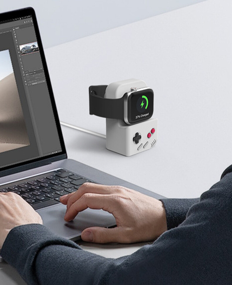 Giá Đỡ Dành Cho Dock Sạc Apple Watch Ultra/ Apple Watch Series 1-9/SE/SE 2022, Kai.N Gameboy Silicone Stand_ Hàng chính hãng