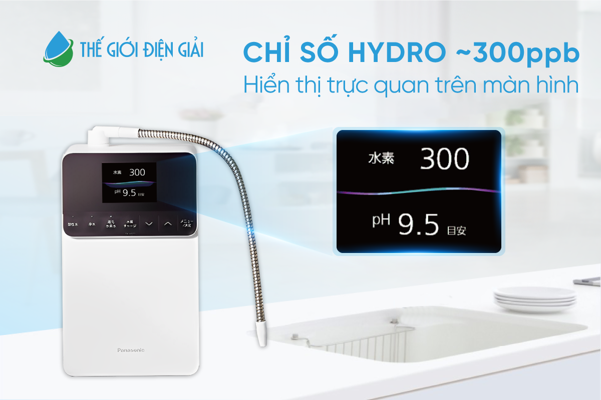 Panasonic TK-AS700 hiển thị đầy đủ thông số trên màn hình, kể cả chỉ số hydro