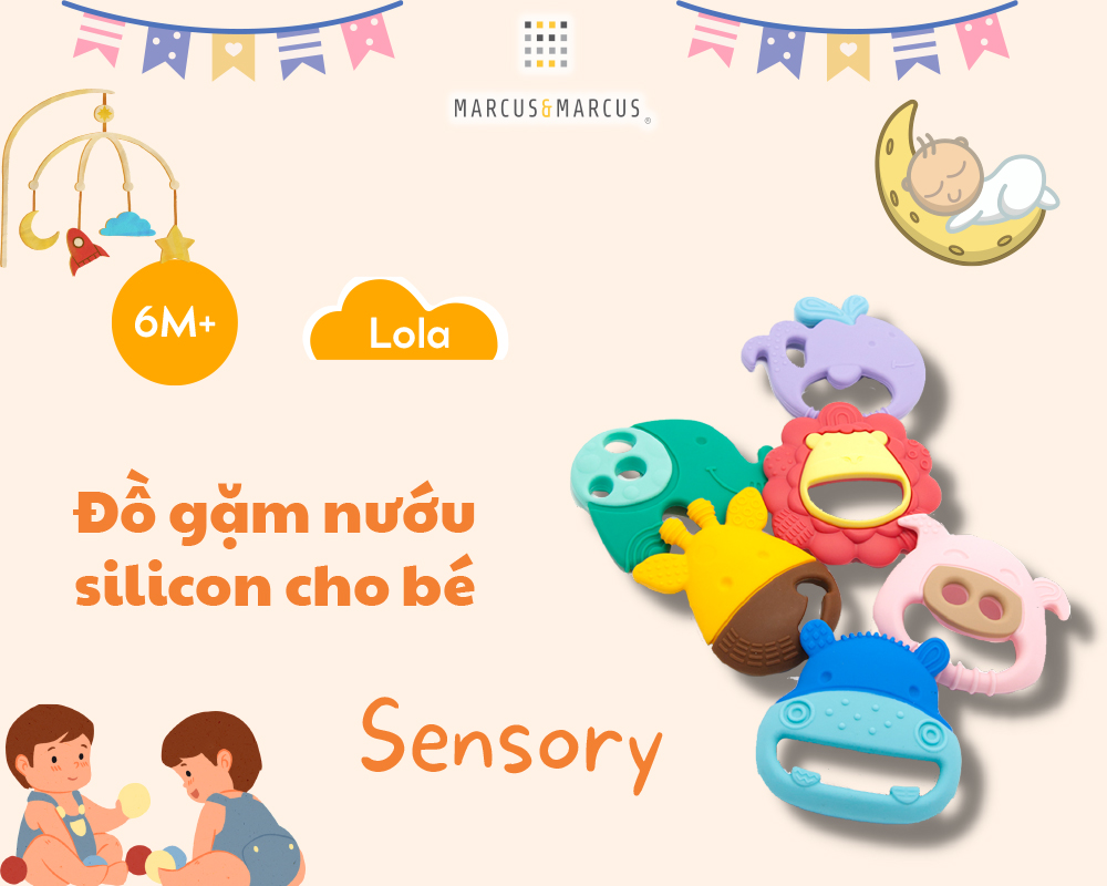 Đồ gặm nướu silicon cho bé Sensory Marcus & Marcus, từ 6 tháng