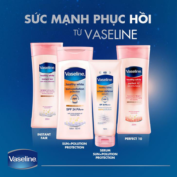 Sữa Dưỡng Thể Trắng Da Chống Nắng Và Ô Nhiễm Môi Trường Vaseline SPF 24 PA ++ (400ml)