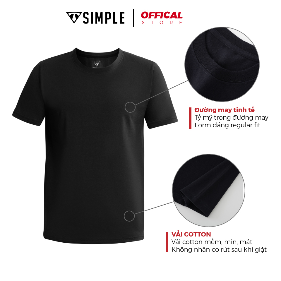 Áo Thun Nam cổ tròn TSIMPLE - Basic tay ngắn vải cotton co giãn, dày dặn , form chuẩn nhiều màu 3 018421608deb013256d974ad2945ab68
