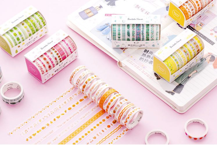 Mua Bộ 10 Băng Keo Giấy Trang Trí Washi Tape Phong Cách Nhật Bản