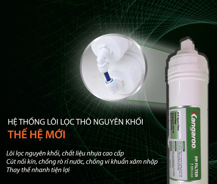 Máy Lọc Nước Nóng Lạnh 10 Lõi Hydrogen 2 Vòi Vỏ Tủ VTU Kangaroo KG100HK - Hàng Chính Hãng