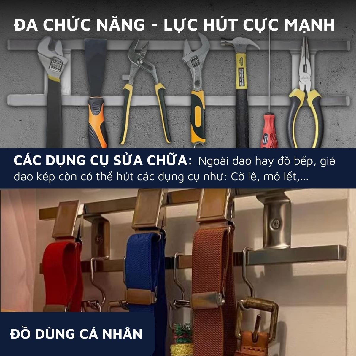 Giá dao nam châm vĩnh cửu Inox 304 DandiHome cao cấp