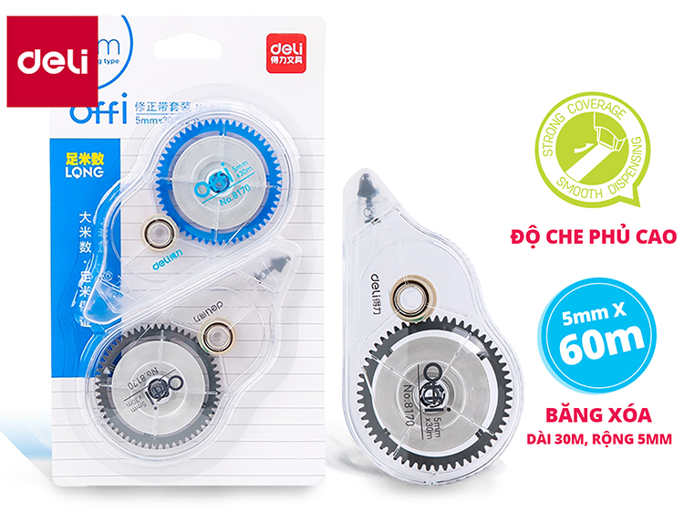 Vỉ 2 Băng Xóa Deli 8170