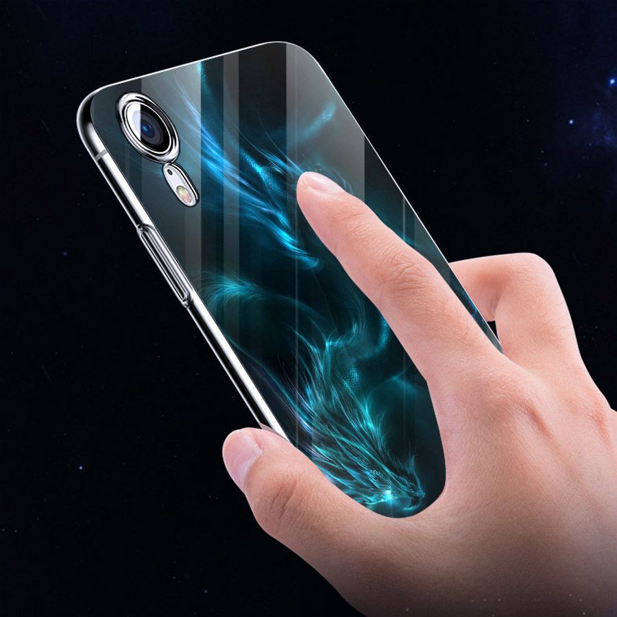 Ốp điện thoại kính cường lực cho máy iPhone XS MAX - long hổ MS LONG007