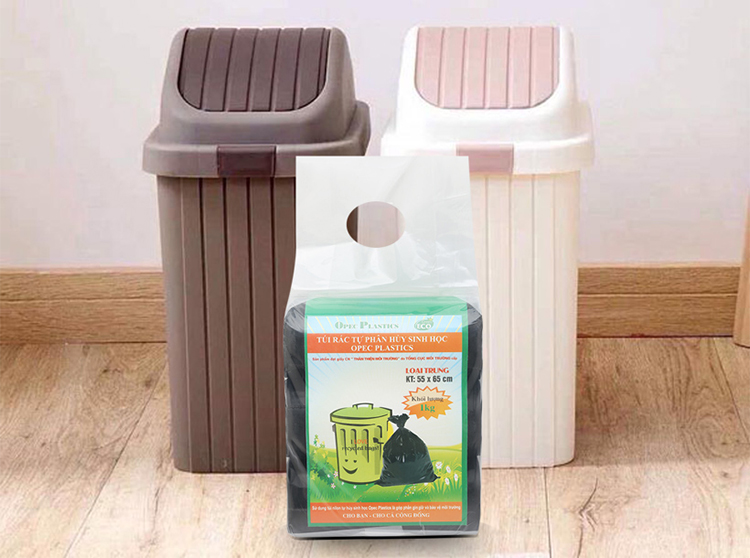 03 Cuộn Túi Rác Màu Green Eco Thân Thiện Môi Trường 55 x 65cm x 1Kg