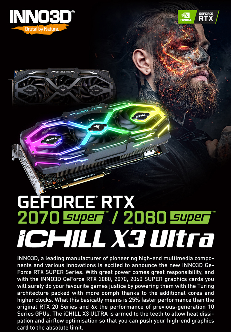 Card màn hình INNO3D GeForce RTX 2070 SUPER iChill X3 Ultra 8GB - Hàng Chính Hãng