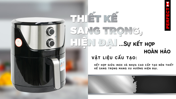 Nồi Chiên Không Dầu Ceramic Perfect PF-625 (6.0 Lít) - Hàng Chính Hãng