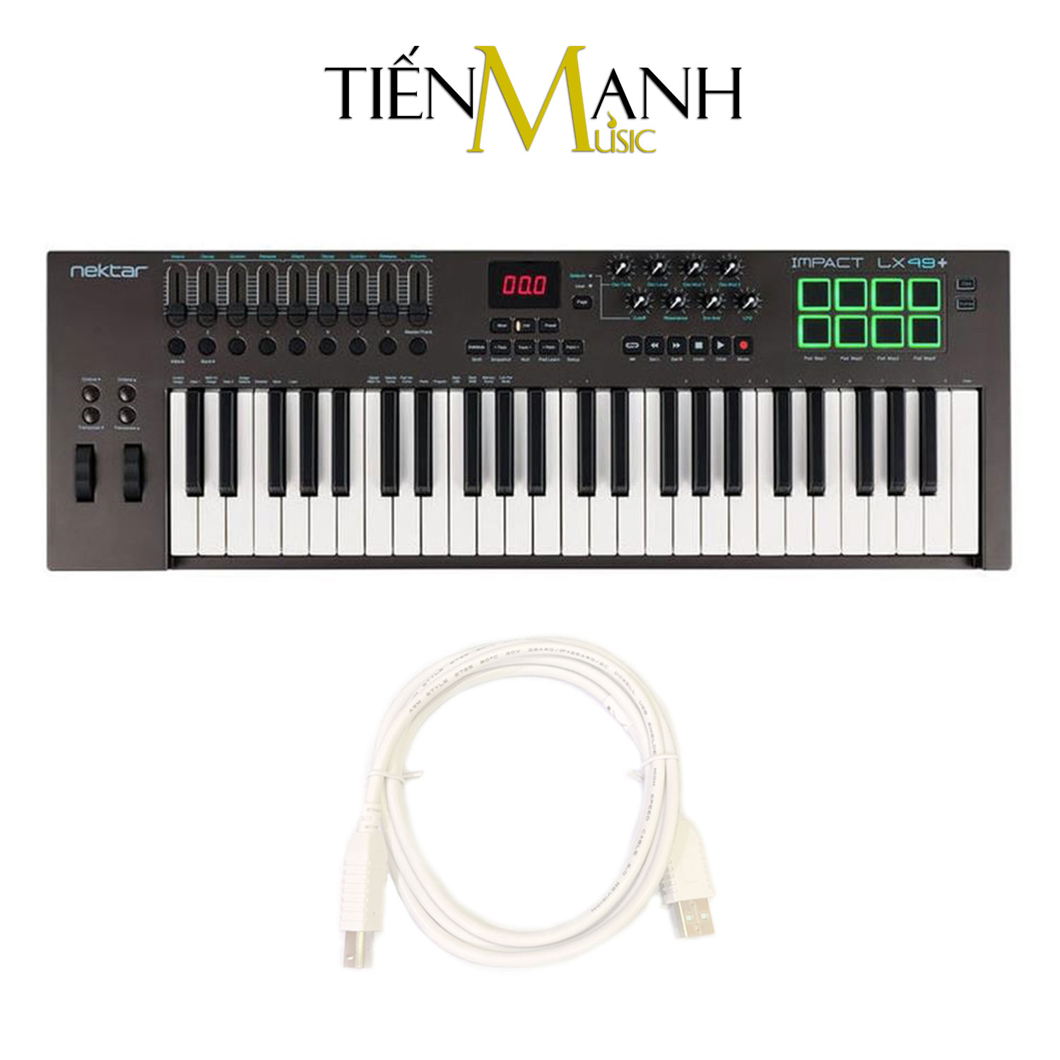 nektar lx49+ midi keyboard controller 61 phím cảm ứng lực bàn phím sáng 3