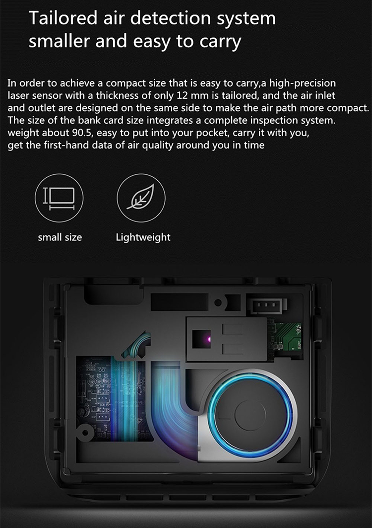 Xiaomi Smartmi PM2.5 Air Detector Portable Sensitive Mijia Air Quality Tester LED Screen Three-color Digital Indicator