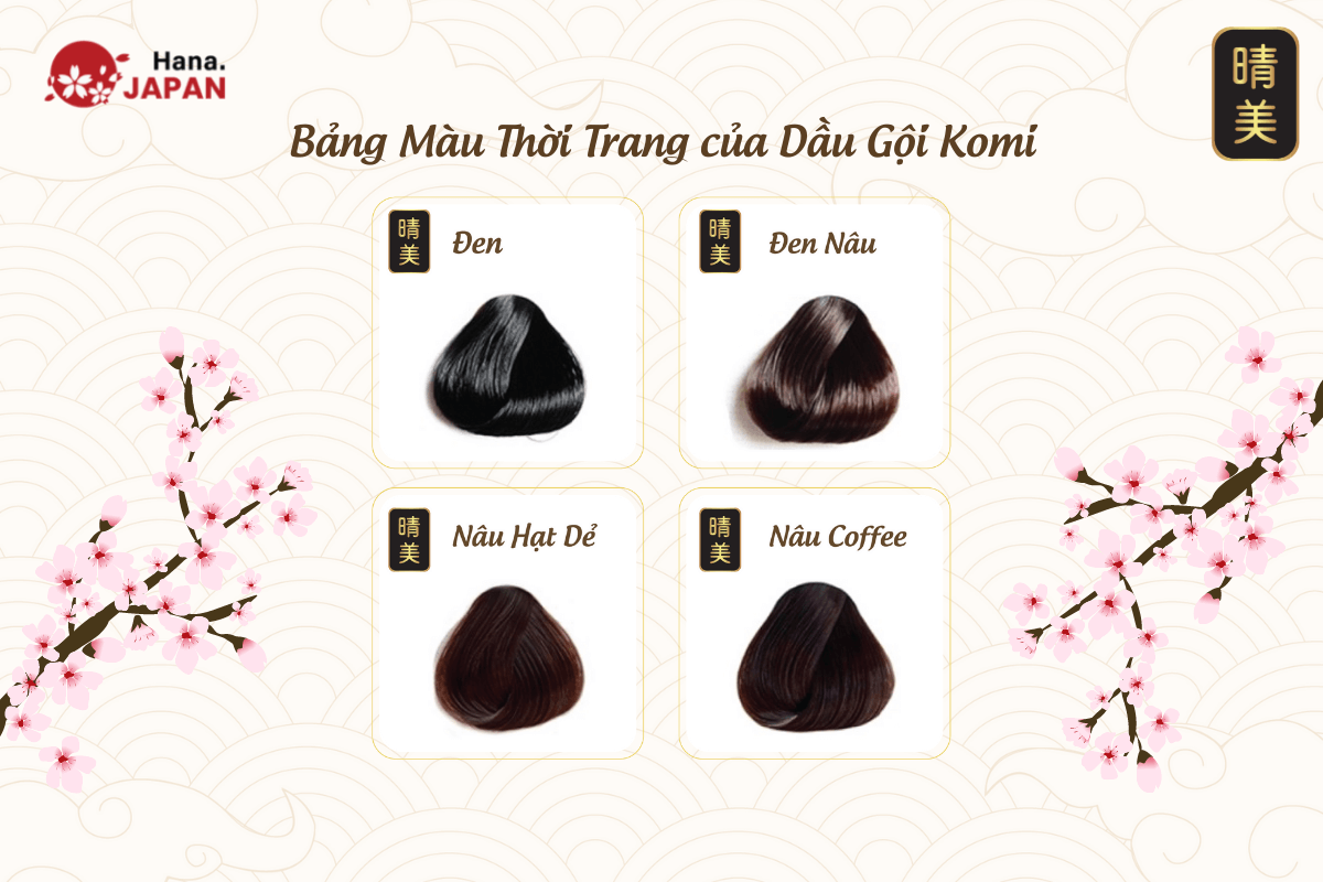 Dầu gội phủ bạc thảo dược thiên nhiên Komi Nhật Bản [Chai 500ml - Chính Hãng]