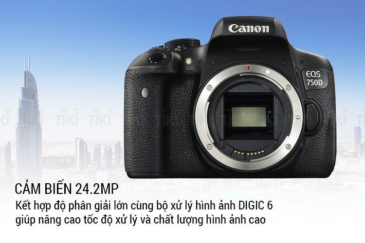 Combo Máy ảnh Canon 750D kit 18-55mm STM - Hàng Chính Hãng + Thẻ 16GB + Túi