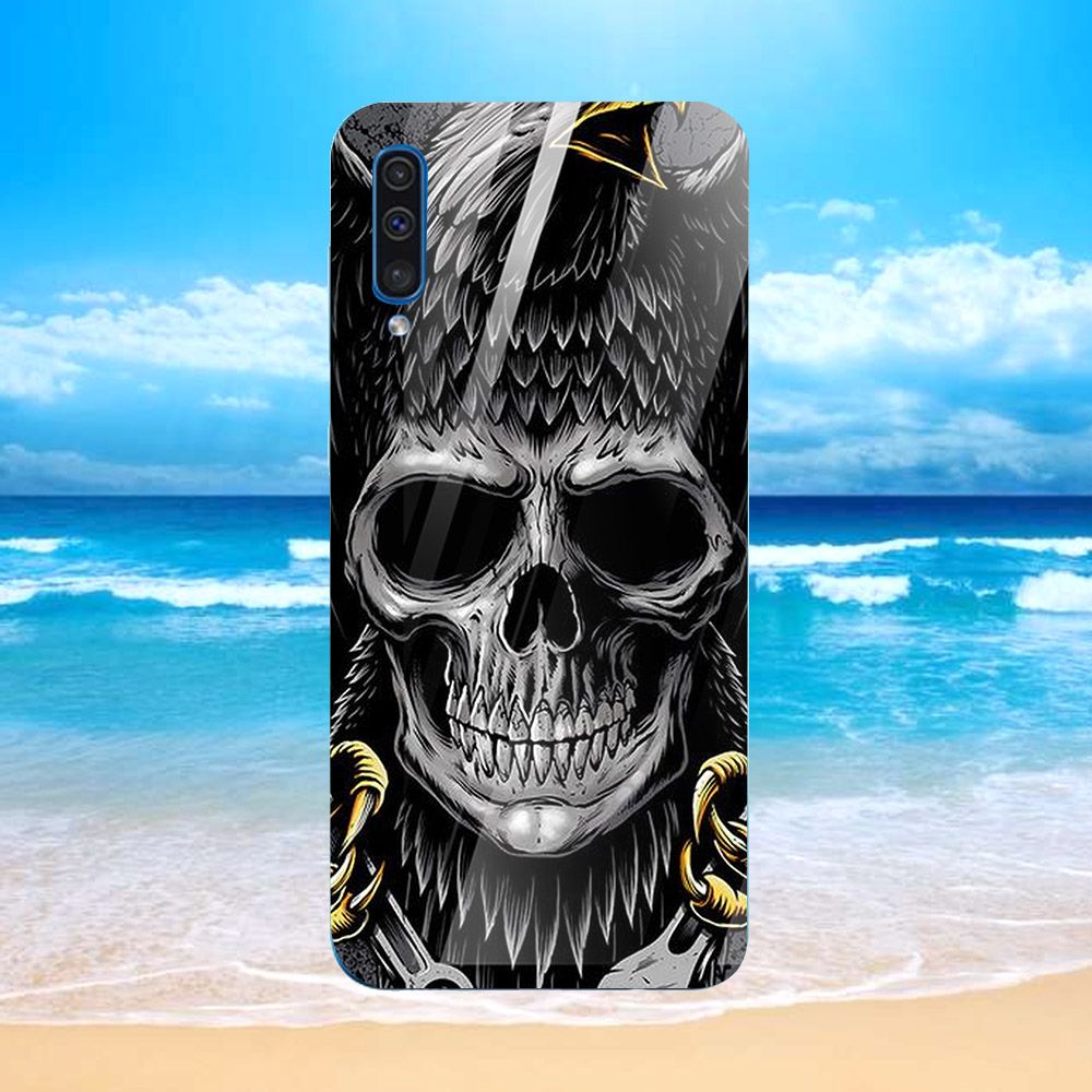 Ốp điện thoại kính cường lực cho máy Samsung Galaxy A7 2018/A750 - đại bàng MS DBD1006