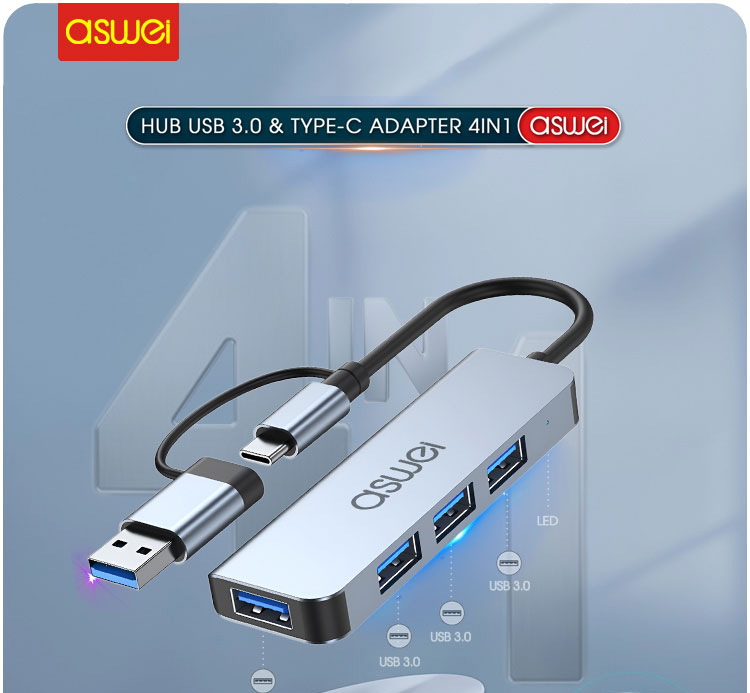 hub type c, hub usb aswei