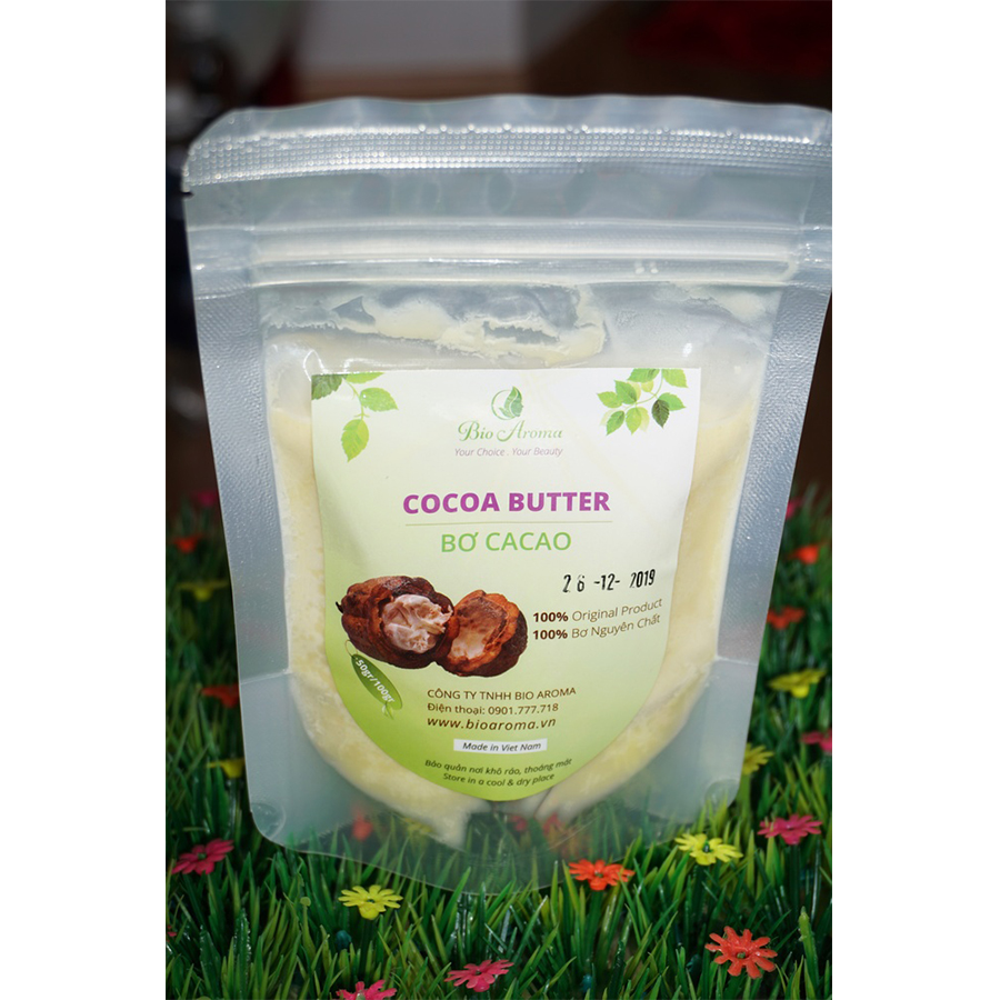 bơ cacao thô nguyên chất - cocoa butter 100gr bio aroma 1