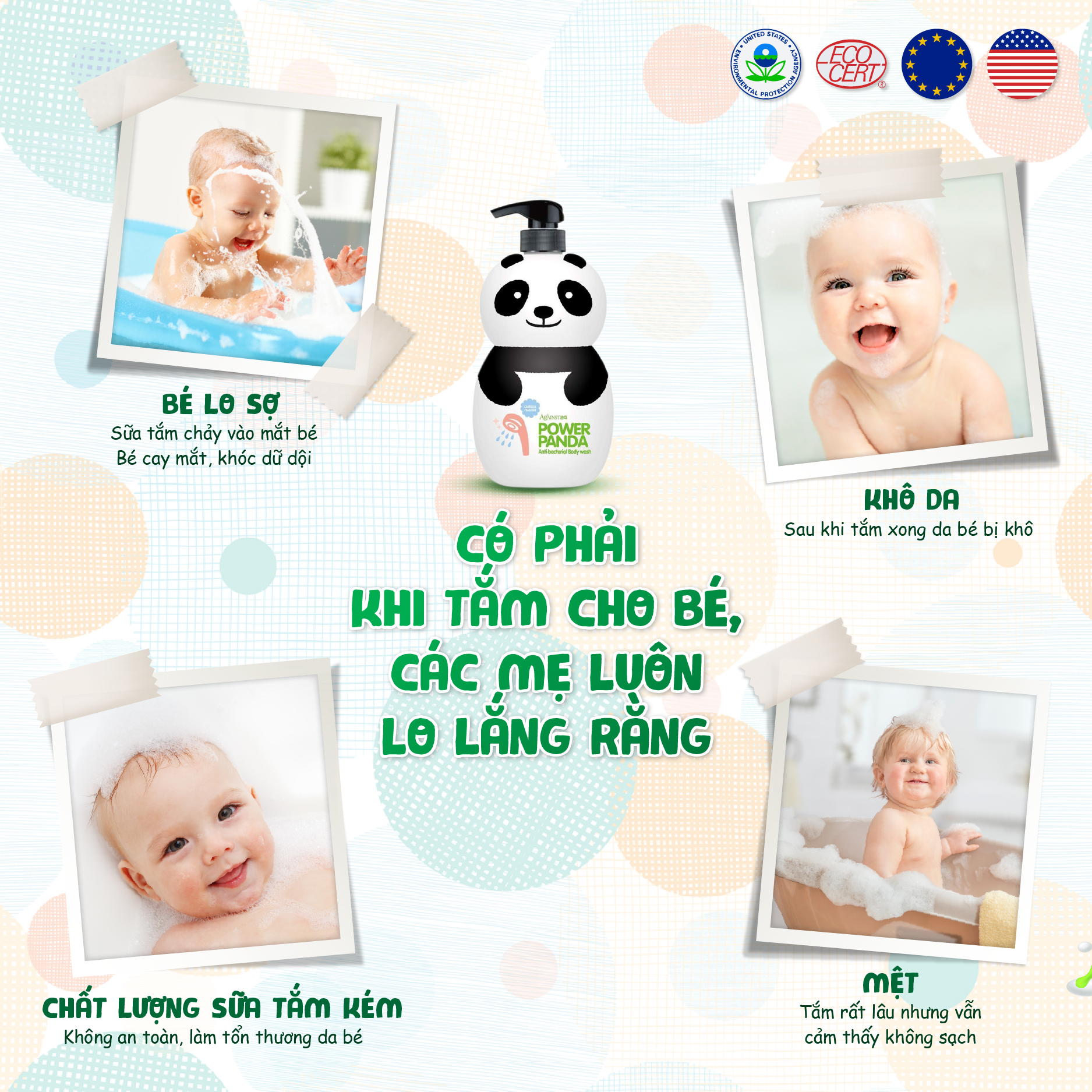 Sữa tắm DƯỠNG ẨM gia đình Power Panda 1000ml KHÁNG KHUẨN (DÙNG ĐƯỢC CHO TRẺ SƠ SINH) 3