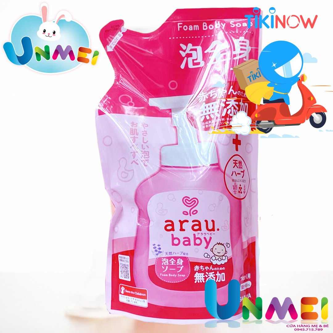 Tắm gội Arau Baby 400ml dạng túi