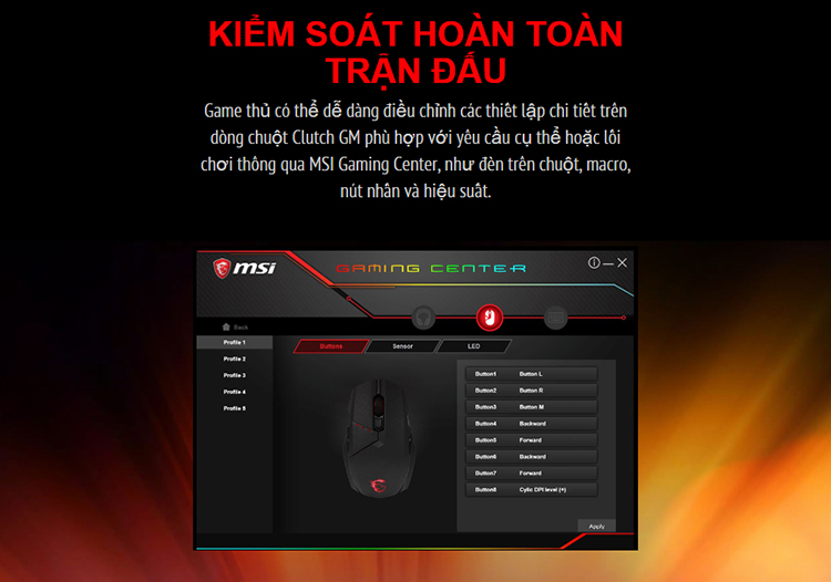 Chuột Gaming MSI CLUTCH GM60 - Hàng Chính Hãng