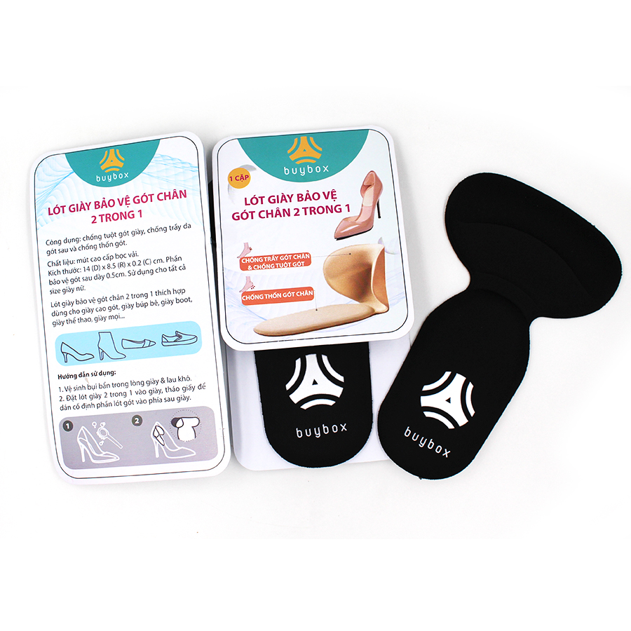 2 cặp lót giày chống tuột gót, chống trầy gót cực êm chân - buybox - BBPK09