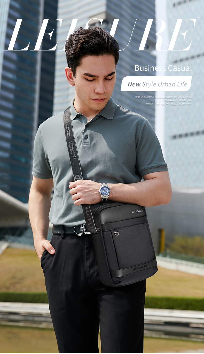 Túi đeo chéo du lịch nam Arctic Hunter K00162 chất liệu Oxford chống thấm nước, đựng ipad, thiết kế nhiều ngăn tiện dụng