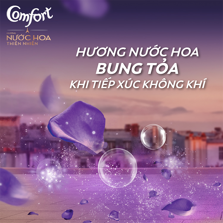 Combo 2 Túi Nước Xả Vải Comfort Hương Nước Hoa Thiên Nhiên Bella (Tím Đen) 2.4L