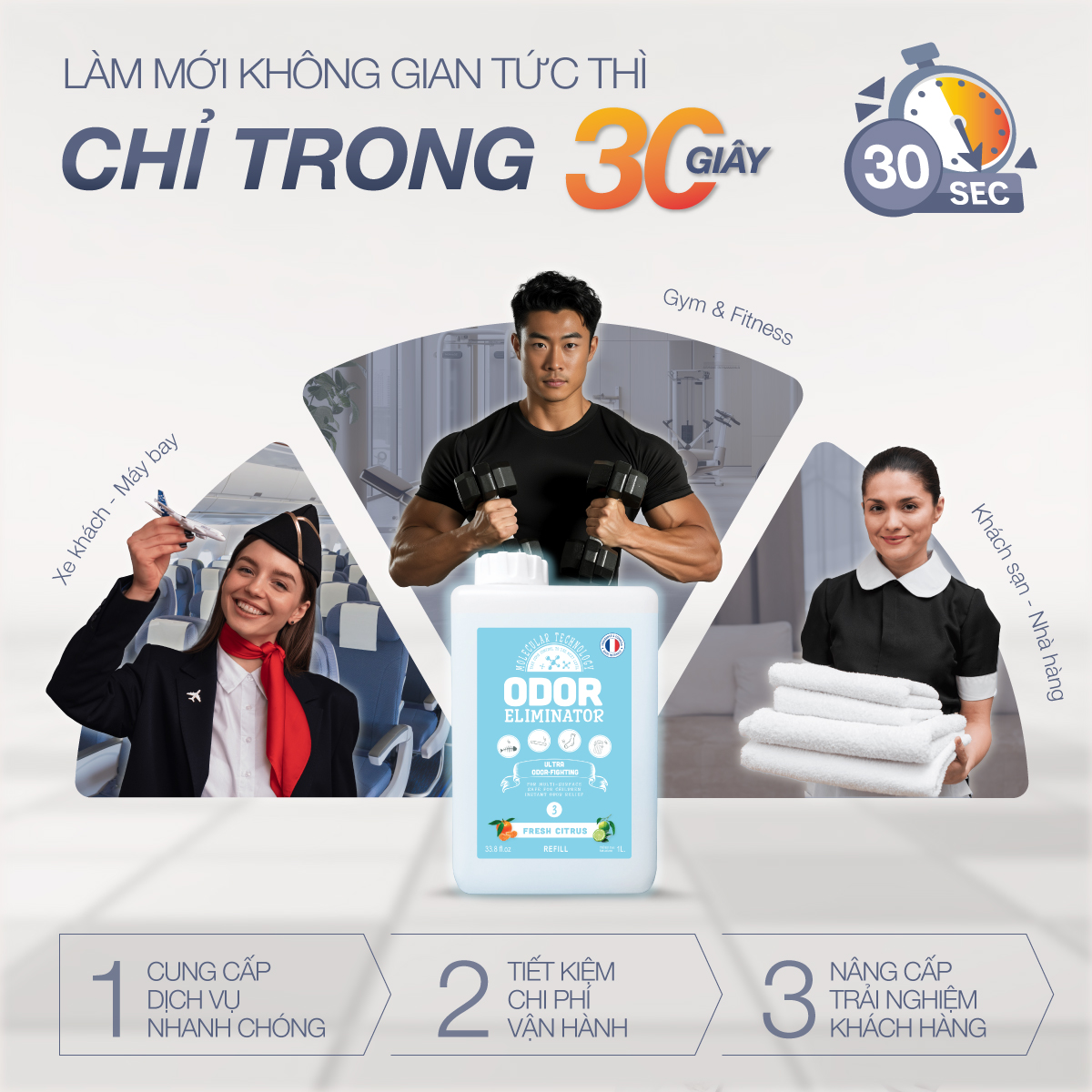 DD Xịt Khử Mùi Đa Năng ODOR ELIMINATOR - 1L - Chính Hãng Pháp