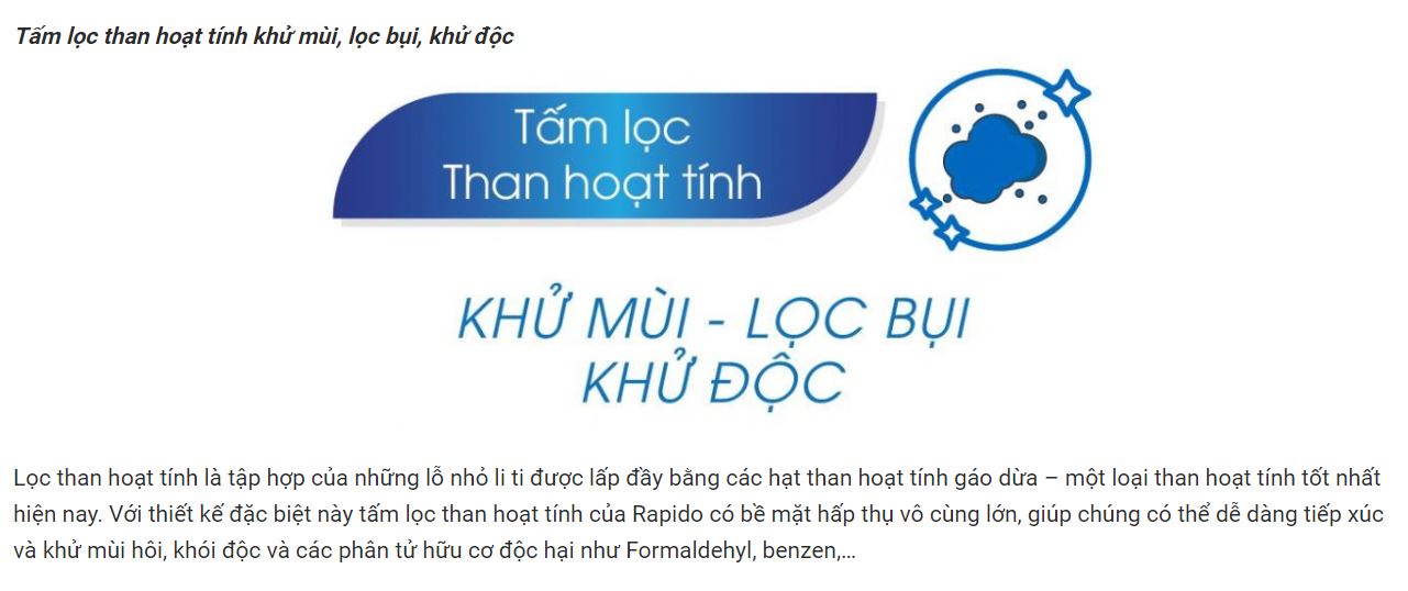 Quạt hơi nước, điều hòa không khí cao cấp RAPIDO Turbo 3000-D - Hàng chính hãng